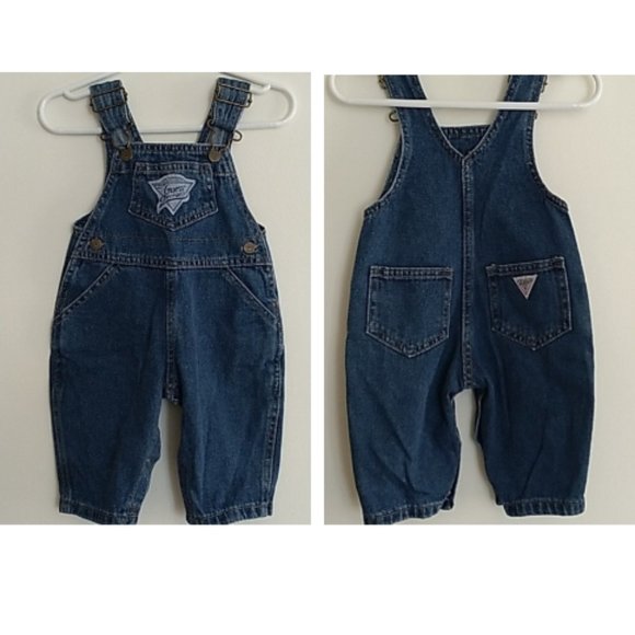 Guess Bottoms Vintage Baby Guess Blue Jean Overalls 6m 0 Cotton Usa